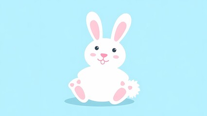 Obraz premium Simple illustration of a white rabbit with pink paws, titled Rabbit Paw.