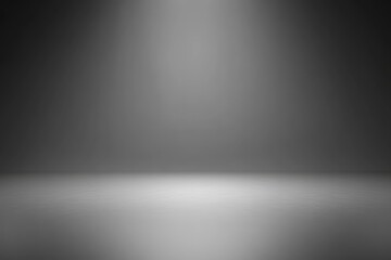 Minimalist Grayscale Background with Soft Gradient and Studio Spotlight for Display
