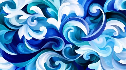 Abstract Wave Patterns in Deep Ocean Tones: Fluid wave-like patterns in shades of blue, teal, and white. --ar 16:9 --personalize v73lhwr --v 6.1 Job ID: c031dff7-229a-4635-8242-e660cefa7682