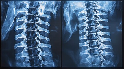 Thoracic Spine X-Ray: Dual-View Analysis of Vertebral Column
