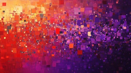 Abstract Pixelated Sunset: A Symphony of Warm and Cool Colors