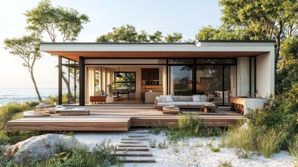 Modern Coastal House Design: Beachfront Serenity