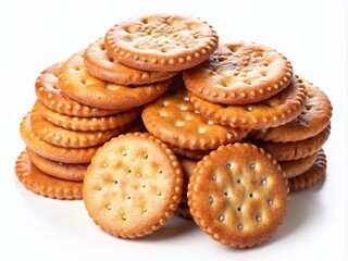 A mountain of sesame salt crackers, ready for snacking.
