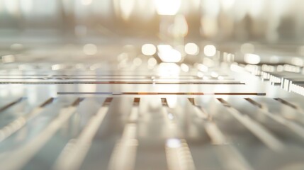 Close-up of semiconductor chip with detailed electronic components and circuits on clean white background, ideal for tech and engineering projects.