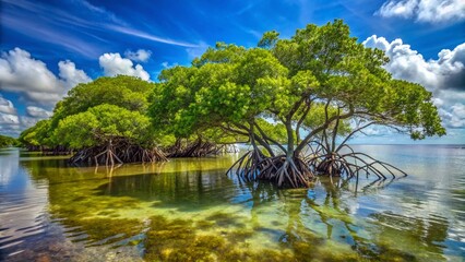 Black mangroves dominate the Central Florida coast, seen from above.