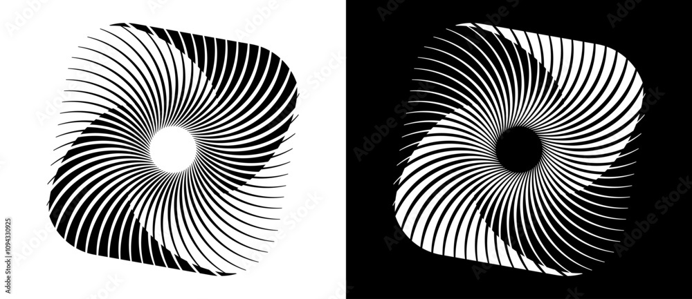 Aufkleber abstract letter z with lines in spiral. generation z icon or logo. a black shape on a white backgrou