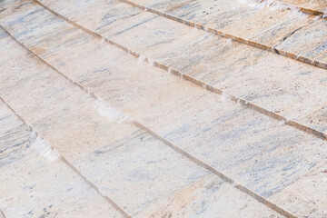 Urban object water runs down the stairs.