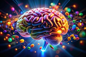 Dopamine Boost Supplements - Brain Chemistry Illustration