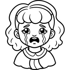  crying baby girl illustration