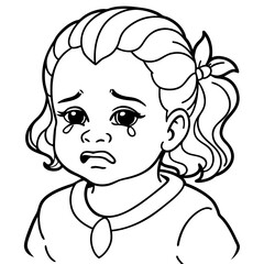  crying baby girl illustration