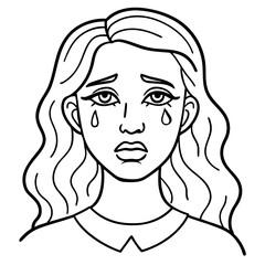  crying woman illustration