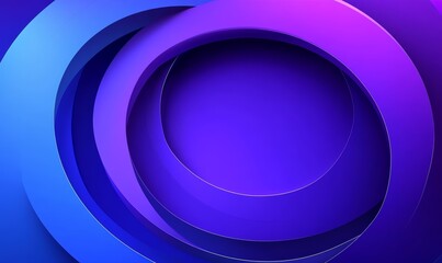 Obraz premium Abstract Digital Art Overlapping Circles 3D Effect Purple Blue Gradient