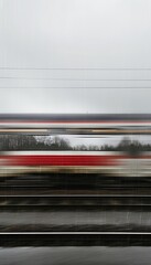Stunning side view of a train in motion with blurred background scenery creating dynamic effect
