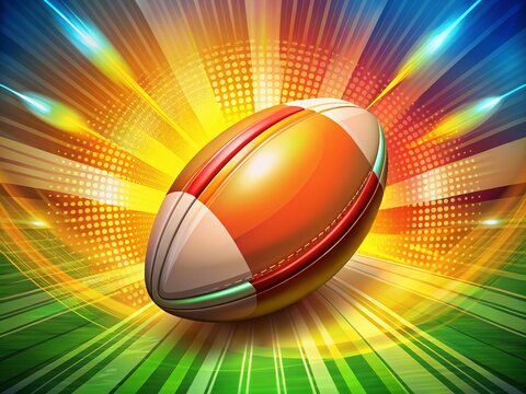 Dynamic vector illustration showcasing rugby elements, ideal for sports concept design and marketing materials to - Powered by Adobe