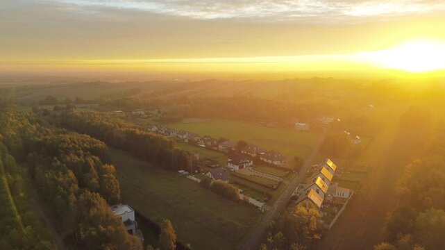 Suburban row houses in modern residential area
