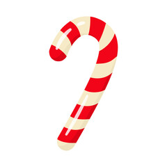 Christmas lollipop. New Year's Candy cane.
Isolated flat vector illustration. Merry Christmas