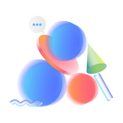 Abstract composition with geometric shapes