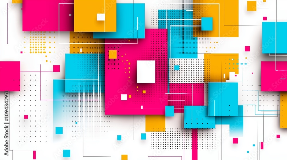 Poster abstract pixelated gradient in bold retro colors