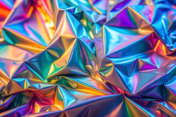 Holographic rainbow foil iridescent texture abstract hologram background