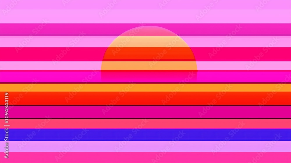 Poster abstract gradient of sunset colors in horizontal stripes