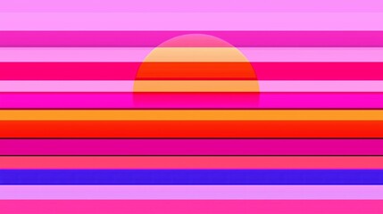 Abstract Gradient of Sunset Colors in Horizontal Stripes