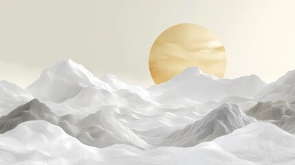 Traditional Chinese ivory white landscape painting illustration poster background