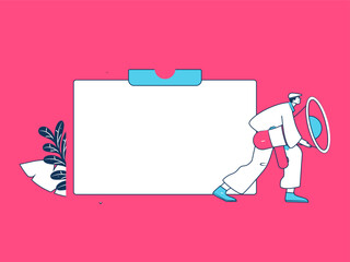 Notification announcement vector creative flat hand drawn illustration
