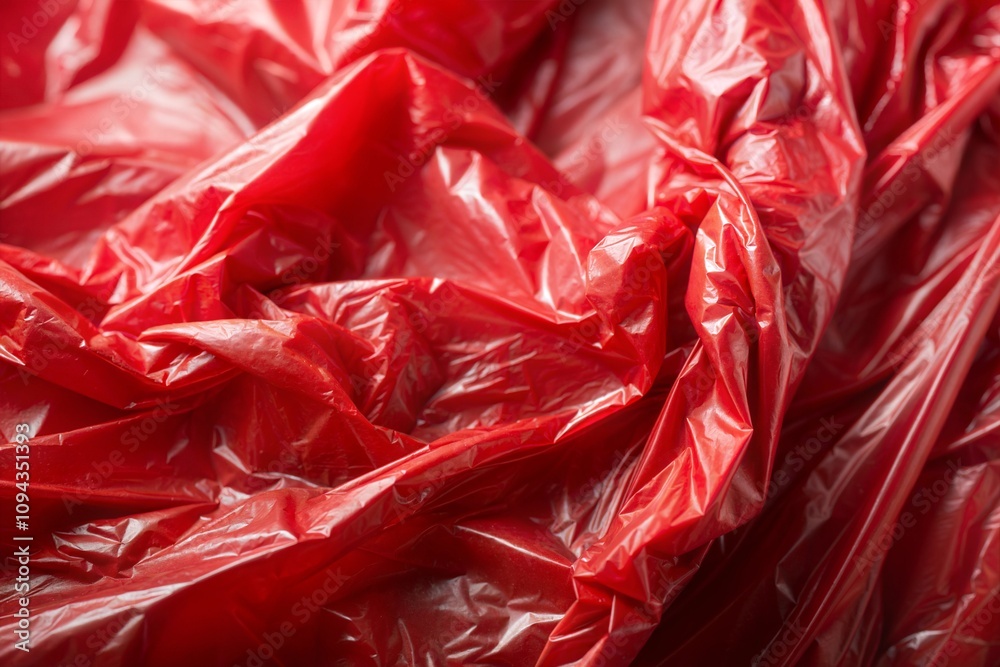 Canvas Prints crinkled red plastic texture close-up with light and shadow play