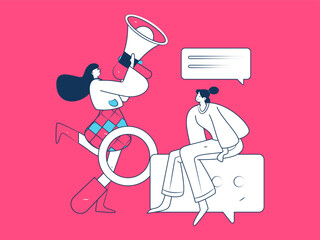 Notification announcement vector creative flat hand drawn illustration
