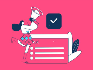 Notification announcement vector creative flat hand drawn illustration
