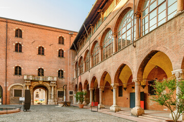 Fototapeta premium View of courtyard of Palazzo di Cansignorio, Verona, Italy
