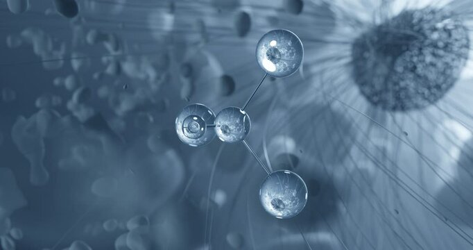 Chloroform rotating molecular 3d structure ball-and-stick model, looped video trichloromethane