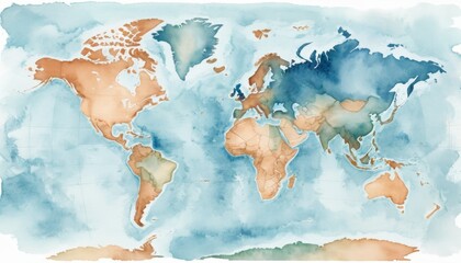 Colorful watercolor representation of a world map symbolizes global harmony and collaboration for World Peace Day, emphasizing the connection between all nations and communities