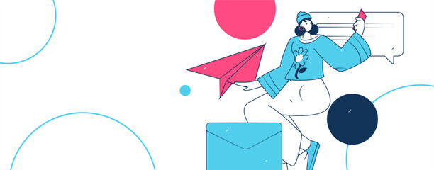 Notification announcement vector creative flat hand drawn illustration
