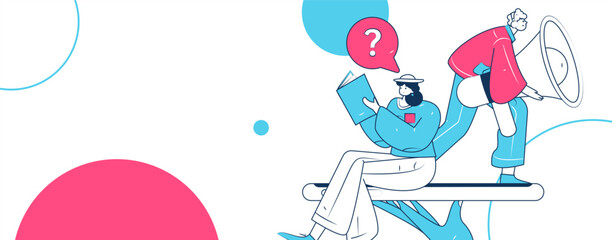 Notification announcement vector creative flat hand drawn illustration
