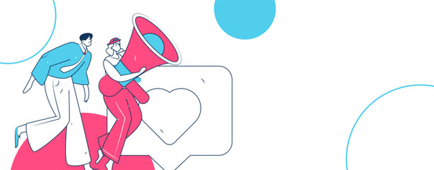 Notification announcement vector creative flat hand drawn illustration
