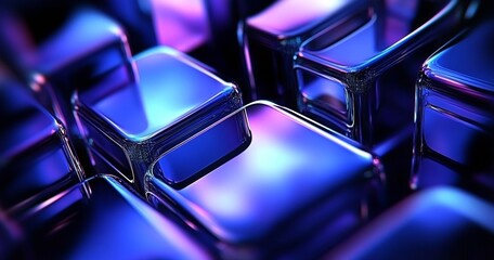 Futuristic High-Tech Device with Reflective Blue Panels in Dark Sci-Fi Aesthetic