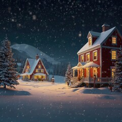 Fototapeta premium Christmas night in the city