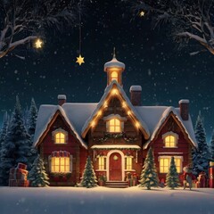Obraz premium Christmas night in the city