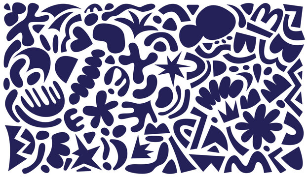 Set of abstract shape element vector background