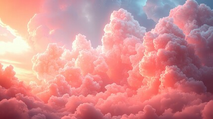 Colorful clouds at sunset create a stunning sky view with hues of pink and orange in a serene atmosphere