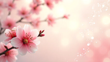 Pink Peach Blossoms in Spring. Concept of beauty, nature, and renewal.