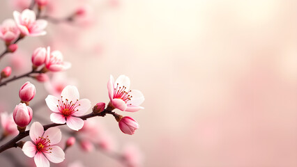 Obraz premium Pink Cherry Blossom Flowers in Spring. Concept of beauty, nature, and renewal.