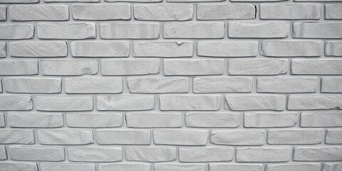 Obraz premium Close-up of grey brick wall with visible mortar and small cracks, rugged surface, mortar lines