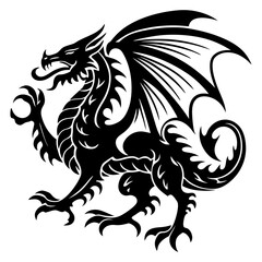 Obraz premium Dragon Art Illustration Shallotte Side View