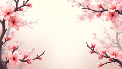 Cherry Blossom Flowers Spring Background. Concept of beauty, nature, and renewal.