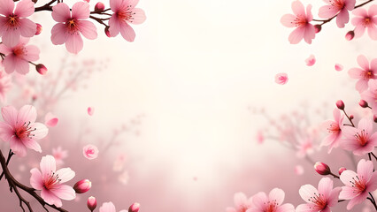 Fototapeta premium Cherry Blossom Flowers Spring Background. Concept of beauty, nature, and renewal.