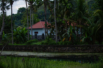 Traditional house on the river in Indonesia