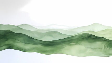 Traditional Chinese green watercolor abstract mountain illustration poster background