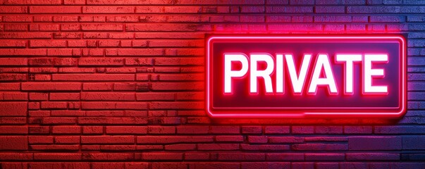 Fototapeta premium Anti tracking privacy concept, A bright neon sign reading 